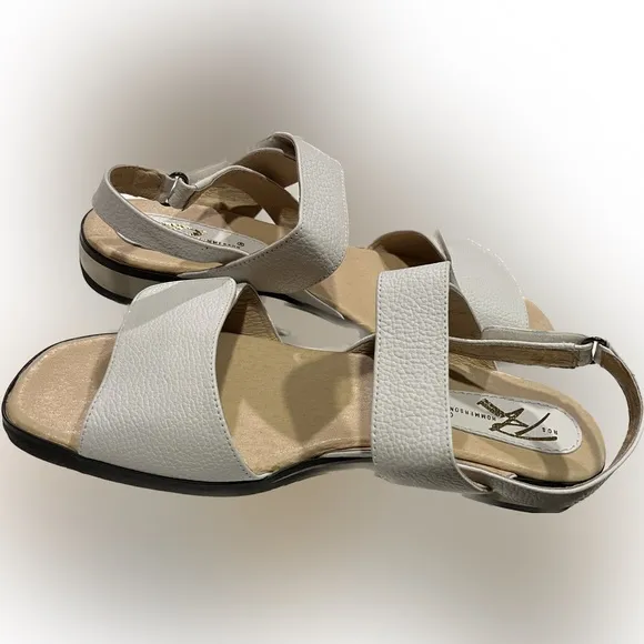 Ros Hommerson Womens Leather Vero Velcro Double Band Sling Sandal - Size 9.5 W