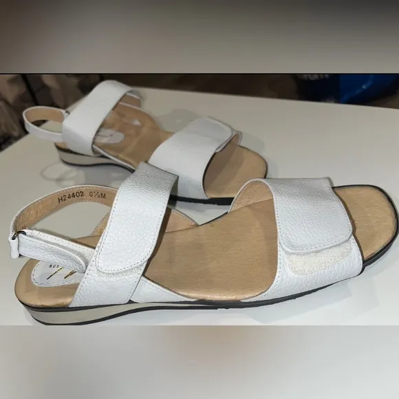Ros Hommerson Womens Leather Vero Velcro Double Band Sling Sandal - Size 9.5 W