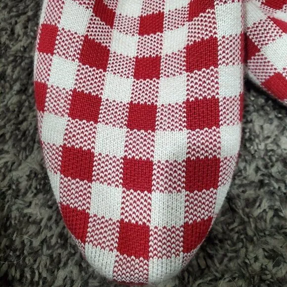 Rothy's Marta Ferri Merino Wool Red White Checkered Slip on Loafers Size 10