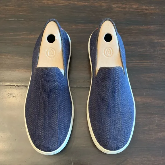 Rothy’s Merino Collection The Original Slip-on Sneaker in Navy Herringbone