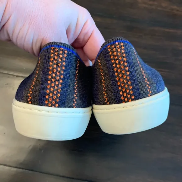 Rothy’s Merino Collection The Original Slip-on Sneaker in Navy Herringbone