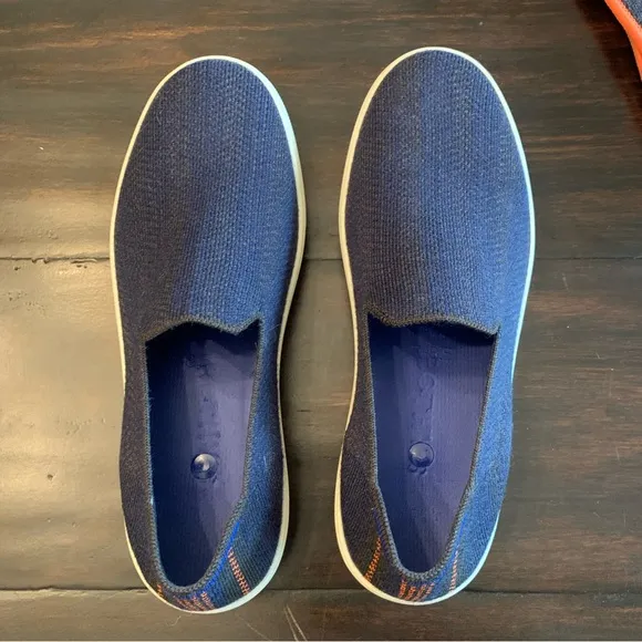 Rothy’s Merino Collection The Original Slip-on Sneaker in Navy Herringbone