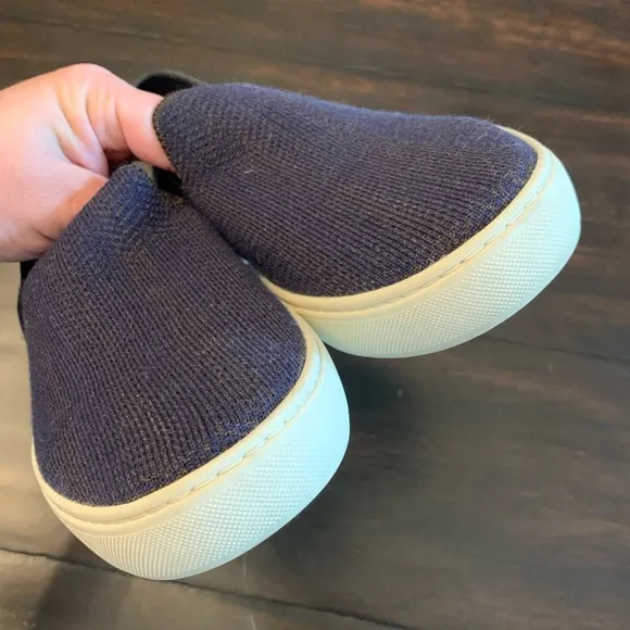 Rothy’s Merino Collection The Original Slip-on Sneaker in Navy Herringbone