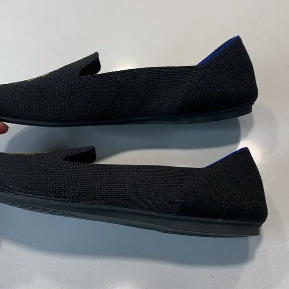 Rothy's OG Limited Edition Holiday Licorice Loafer with Gold Metallic Flowe…