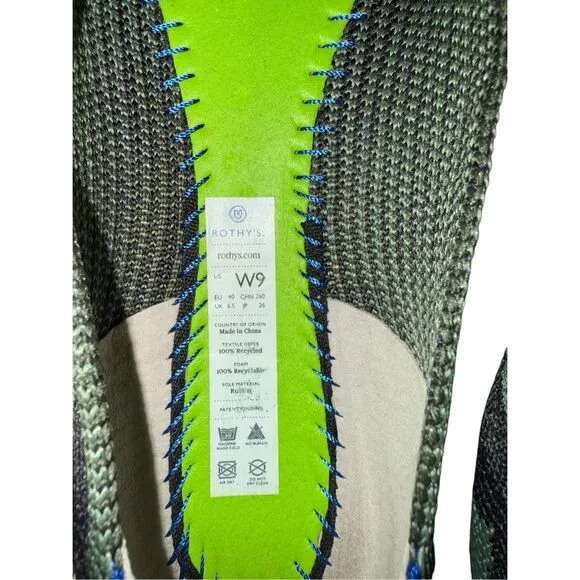 🟠Rothy’s Olive Camo Green Pointed Toe Slip On Shoes Flats Size 9