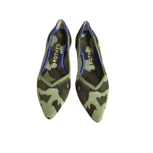 🟠Rothy’s Olive Camo Green Pointed Toe Slip On Shoes Flats Size 9