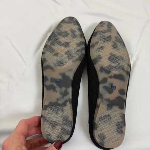 Rothy's The Almond Demi Mule Slip On black Sz 7.5 Like New!