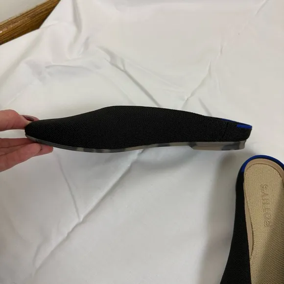 Rothy's The Almond Demi Mule Slip On black Sz 7.5 Like New!
