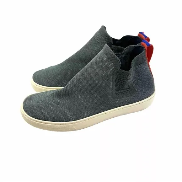 Rothys The Chelsea Ankle Boot 7.5 Fog Melange Pull On Bootie Gray Shoes Womens