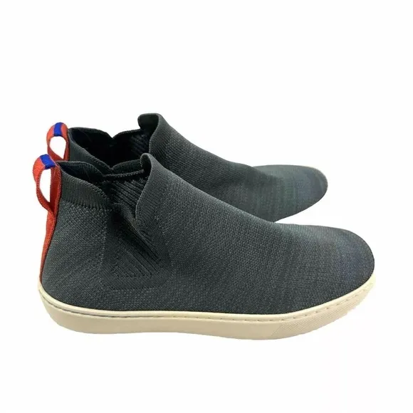 Rothys The Chelsea Ankle Boot 7.5 Fog Melange Pull On Bootie Gray Shoes Womens