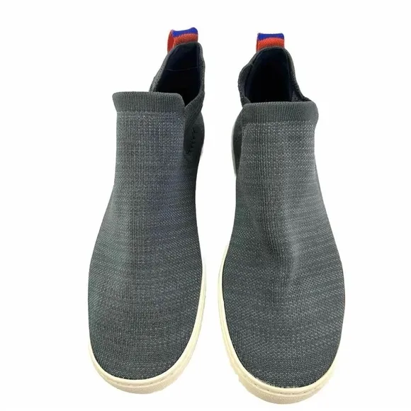 Rothys The Chelsea Ankle Boot 7.5 Fog Melange Pull On Bootie Gray Shoes Womens