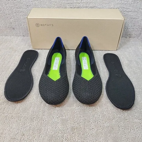 Rothy’s The Flat Black Honey Rounded Toe Slip on Shoes Women's Multiple Sizes
