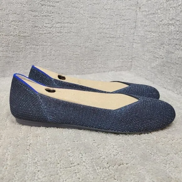 Rothy’s The Flat Women's Size 10 US Metallic Lattice Stitch Slip On Flat Shoes
