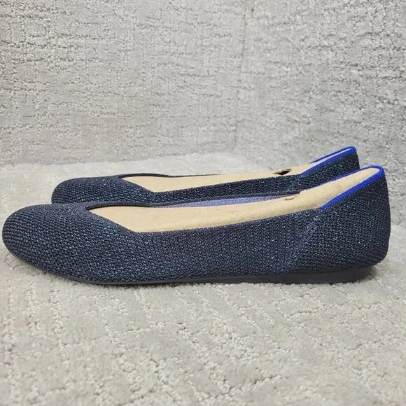 Rothy’s The Flat Women's Size 10 US Metallic Lattice Stitch Slip On Flat Shoes