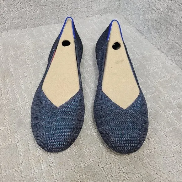 Rothy’s The Flat Women's Size 10 US Metallic Lattice Stitch Slip On Flat Shoes
