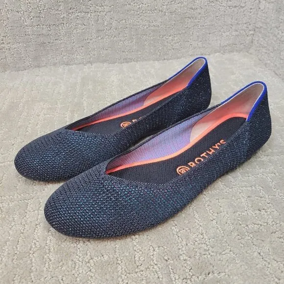 Rothy’s The Flat Women's Size 10 US Metallic Lattice Stitch Slip On Flat Shoes