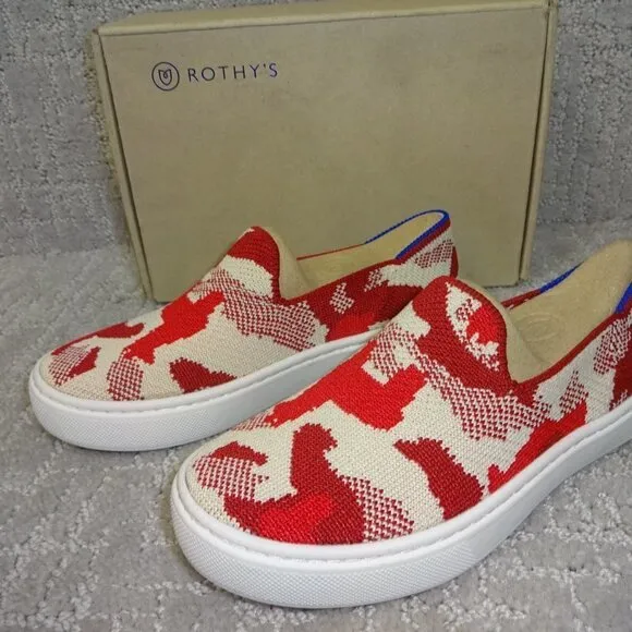 Rothys The Kids Sneaker Little Kids Size 13 US Red Llama Round Toe Slip on Shoes