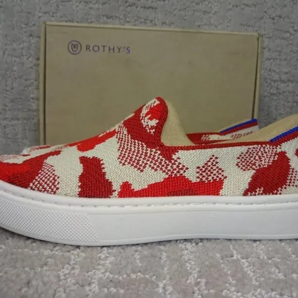 Rothys The Kids Sneaker Little Kids Size 13 US Red Llama Round Toe Slip on Shoes