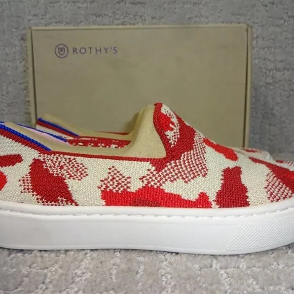 Rothys The Kids Sneaker Little Kids Size 13 US Red Llama Round Toe Slip on Shoes