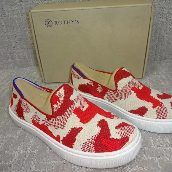 Rothys The Kids Sneaker Little Kids Size 13 US Red Llama Round Toe Slip on Shoes