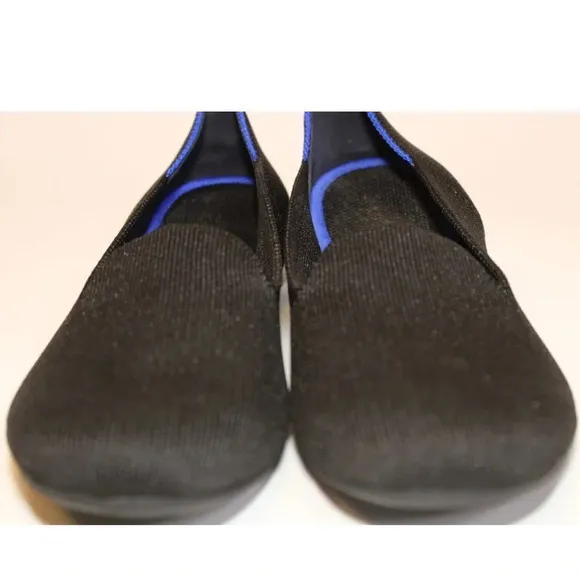 Rothy’s The Loafer Black Knit Slip On Flats Shoes Womens 7