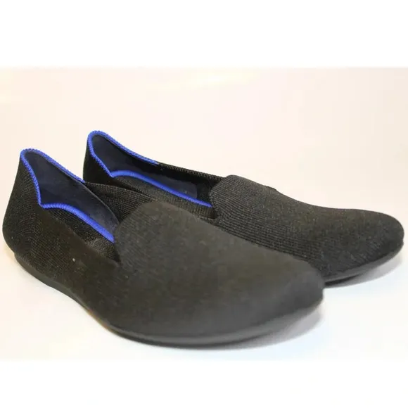 Rothy’s The Loafer Black Knit Slip On Flats Shoes Womens 7