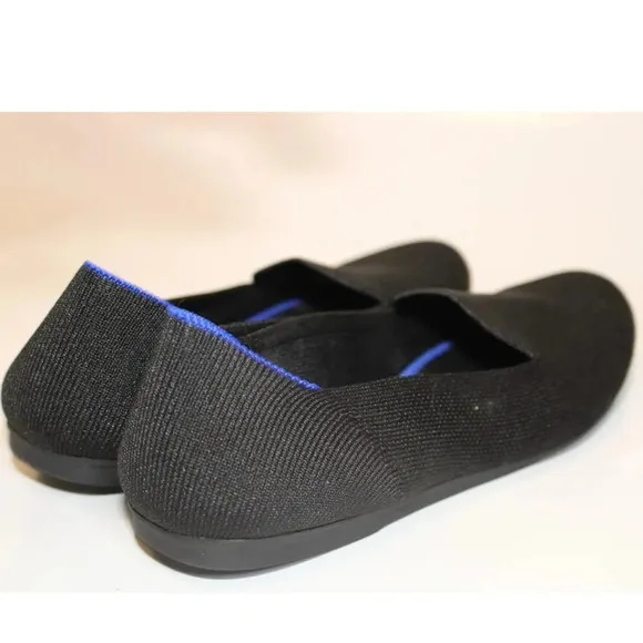 Rothy’s The Loafer Black Knit Slip On Flats Shoes Womens 7