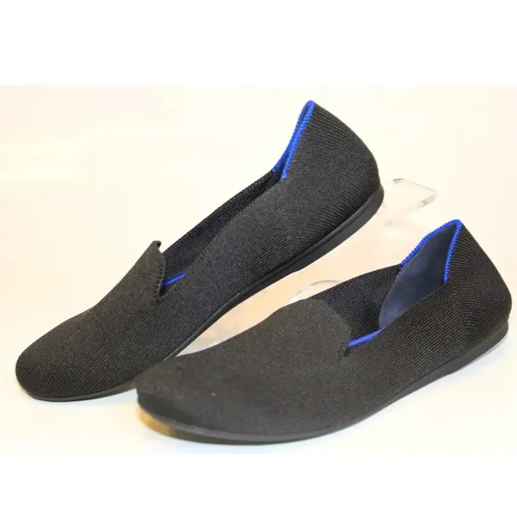Rothy’s The Loafer Black Knit Slip On Flats Shoes Womens 7