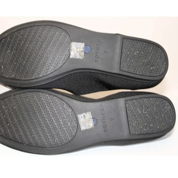 Rothy’s The Loafer Black Knit Slip On Flats Shoes Womens 7