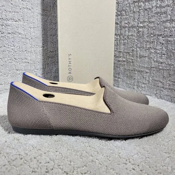 Rothys The Loafer Mocha Brown Round Toe Flats Slip on Shoes Size 8.5-9