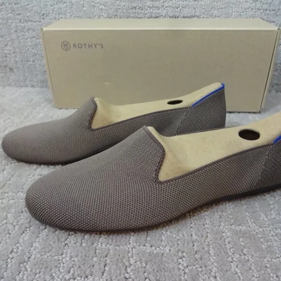 Rothys The Loafer Mocha Brown Round Toe Flats Slip on Shoes Size 8.5-9