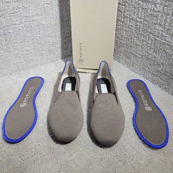 Rothys The Loafer Mocha Brown Round Toe Flats Slip on Shoes Size 8.5-9