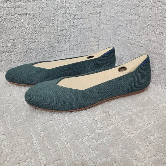 Rothys The Merino Women's Size 8 US Ivy Green Wool Flats Round Toe Slip on Shoes
