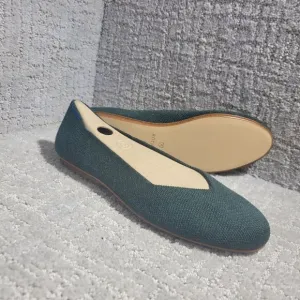 Rothys The Merino Women's Size 8 US Ivy Green Wool Flats Round Toe Slip on Shoes