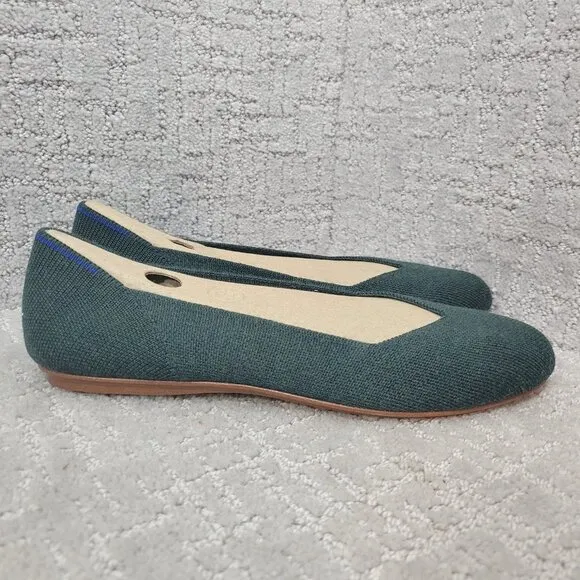 Rothys The Merino Women's Size 8 US Ivy Green Wool Flats Round Toe Slip on Shoes