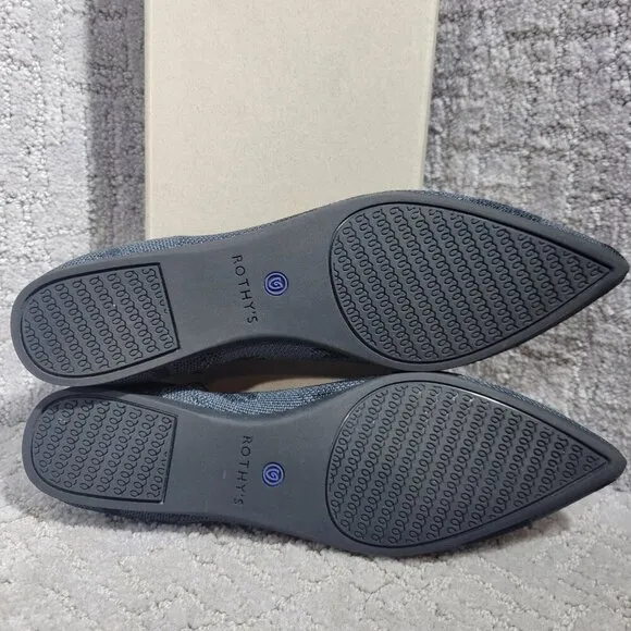 Rothy’s The Point Women's Size 6 US Grey Camo Pointed Toe Slip on Flat Shoes