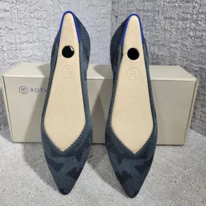 Rothy’s The Point Women's Size 6 US Grey Camo Pointed Toe Slip on Flat Shoes