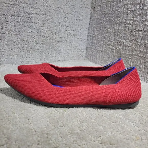 Rothys The Point Women's Size 9 US Chili Red Retired Pointed Toe Slip on Shoes