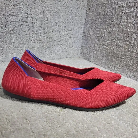 Rothys The Point Women's Size 9 US Chili Red Retired Pointed Toe Slip on Shoes