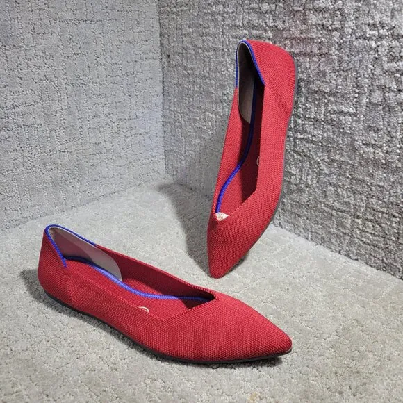 Rothys The Point Women's Size 9 US Chili Red Retired Pointed Toe Slip on Shoes