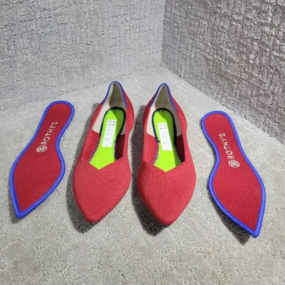Rothys The Point Women's Size 9 US Chili Red Retired Pointed Toe Slip on Shoes