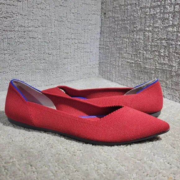 Rothys The Point Women's Size 9 US Chili Red Retired Pointed Toe Slip on Shoes