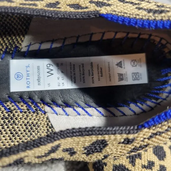 Rothys The Point Women's Size 9 US Leopard Prints Pointed Toe Slip on Flat Shoes