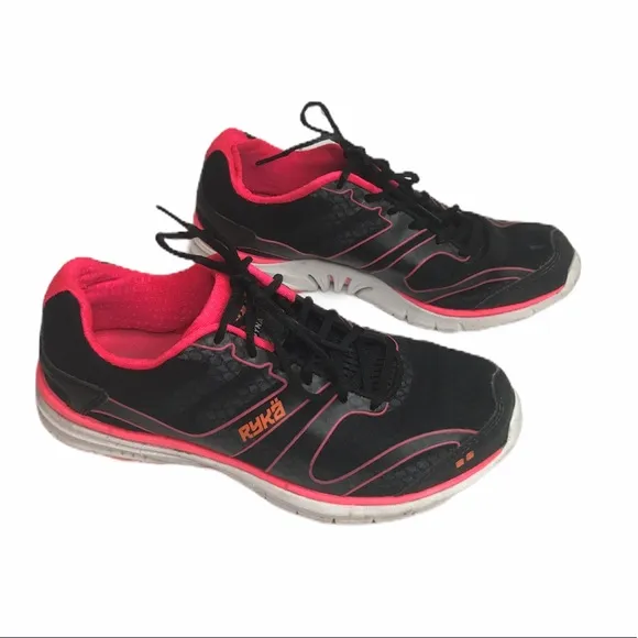 Ryka Dynamic Athletic Shoes, Black, Pink, 8