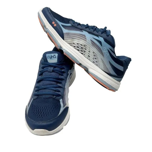 Ryka Womens Walking Shoes Size 9M Devotion Plus 3 Navy Blue Lightweight Mesh