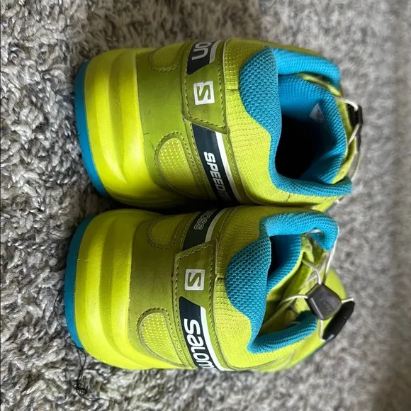 Salomon Lime Green and Teal Running Shoes
