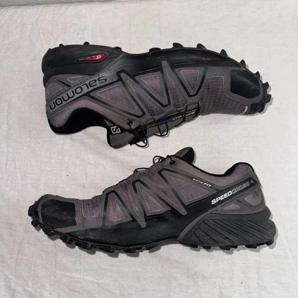 Salomon Speedcross 4 Men's Sneakers 8.5 Gray Black Running Trail Shoes 392253