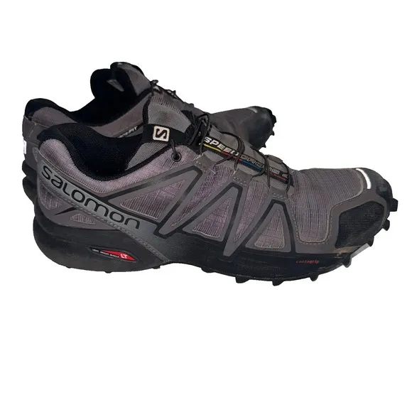 Salomon Speedcross 4 Men's Sneakers 8.5 Gray Black Running Trail Shoes 392253