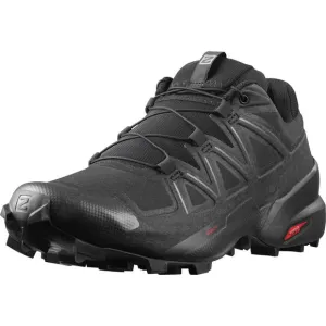 SALOMON SPEEDCROSS 5 TRAIL RUNNING SHOES FOR MEN, BLACK/BLACK/PHANTOM, 8.5
