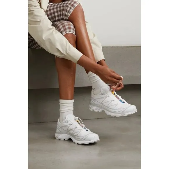 Salomon XT-6 Sneakers in White &amp; Lunar Rock 10 New with Box Womens Shoes